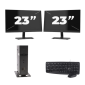 Atrust t176 USFF - Intel Atom x5-E8000 - 8GB RAM - 256GB SSD - Windows 11 + 2x 23 palcov Monitor
