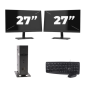 Atrust t176L USFF - Intel Atom x5-E8000 - 8GB RAM - 256GB SSD - Windows 11 + 2x 27 palcov Monitor