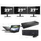 Dell Latitude 3310 – Intel Core i3 8. generácie – 13-palcový – 8 GB RAM – 256 GB SSD – Windows 11 Home + 3x 27-palcový monitor