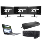 Dell Latitude 5410 – Intel Core i5-10e generácie – 14-palcový – 8 GB RAM – 256 GB SSD – Windows 11 Home + 3x 27-palcový monitor