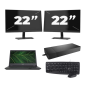 Fujitsu LIFEBOOK E5410 - Intel Core i3-10. generácia - 14 palcov - 8 GB RAM - 256 GB SSD - Windows 11 Home + 2 x 22 palcový monitor