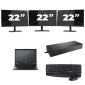 Fujitsu LIFEBOOK E5410 - Intel Core i3-10. generácia - 14 palcov - 8 GB RAM - 256 GB SSD - Windows 11 Home + 3 x 22 palcový monitor