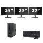 HP ProDesk 600 G2 USFF - Intel Core i7-6. generácia - 8 GB RAM - 256 GB SSD - Windows 11 + 3 x 27-palcový monitor