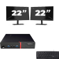 Lenovo ThinkCentre M700 USFF - Intel Core i3-6. Generácia - 8GB RAM - 256GB SSD - Windows 11 + 2x 22 palec Monitor
