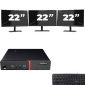 Lenovo ThinkCentre M700 USFF - Intel Core i5-6. Generácia - 8GB RAM - 256GB SSD - Windows 11 + 3x 22 palec Monitor