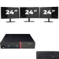 Lenovo ThinkCentre M700 USFF - Intel Core i3-6. Generácia - 8GB RAM - 256GB SSD - Windows 11 + 3x 24 palec Monitor