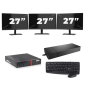 Lenovo ThinkCentre M700 USFF - Intel Core i3-6. generácia - 8 GB RAM - 256 GB SSD - Windows 11 + 3 x 27-palcový monitor