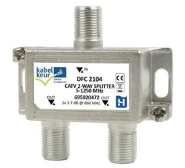 Hirschmann CATV Splitter 3,5 dB / 5 - 1250 MHz - 2 výstupy (F-kon.)
