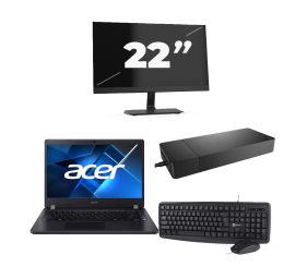 Acer TravelMate P214-53 - Intel Core i3 11. generácia - 14 palcov - 16GB RAM - 256GB SSD - Windows 11 Home + 1x Monitor 22 palcov