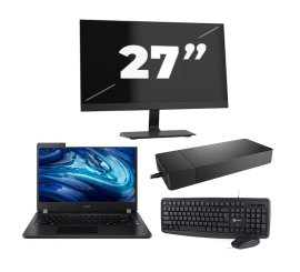 Acer TravelMate P214-54 - Intel Core i3-12e Generatie - 14 inch - 16GB RAM - 256GB SSD - Windows 11 Home + 1x 27 inch Monitor