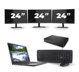 Dell Latitude 7300 - Intel Core I5-8. Generácia - 13 palcov - 8GB RAM - 256 GB SSD - Windows 11 + 3x 24 palcový monitor