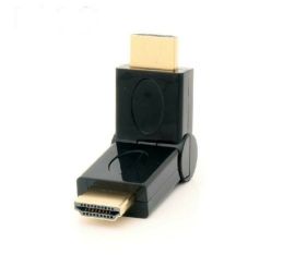Adaptér HDMI samec na samec, pravý uhol 90-180 stupňov, pozlátený