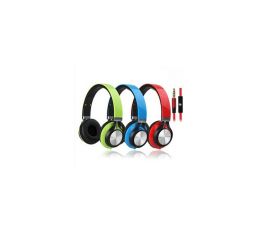 Pevná stereo náhlavná súprava s mikrofónom, biela/zelená, model HT-HD212