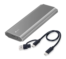 128 GB M.2 SATA SSD + vysokorýchlostný kryt 3,1 USB C (PCIE 10 GBPS) - hliník