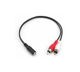 3,5 mm jack 3,5 mm stereo zásuvkový kábel s duálnym RCA stereo audio adaptérom, 0,2 m