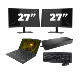 Lenovo ThinkPad E14 Gen 2 - Intel Core i3 11. generácia - 14 palcov - 8GB RAM - 256GB SSD - Windows 11 Home + 2x Monitor 27 palcov