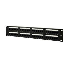Cat.6 48 portový patch panel so zadným vedením káblov