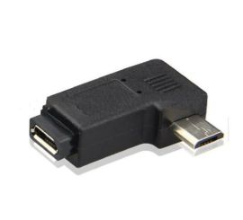Adaptér Micro USB Female to Male, 90° ľavý uhol
